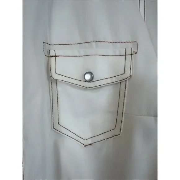 NWT Ame Belle Ivory Western Style Front Tie Snap Up Top #1355 Size XL - Picture 5 of 9